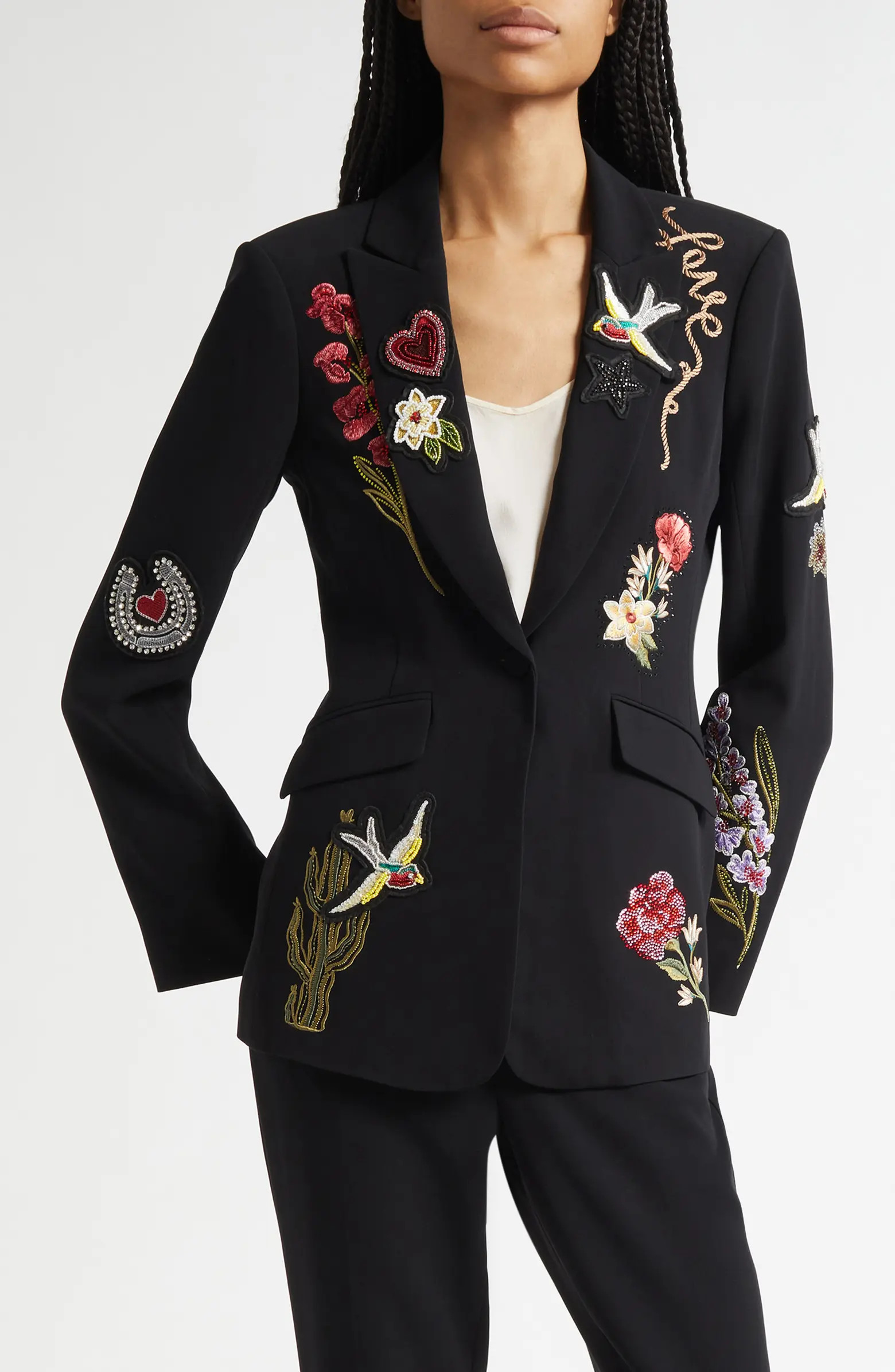 Cinq à Sept Cheyenne Western Americana Appliqué Scrunched Blazer | Nordstrom | Nordstrom