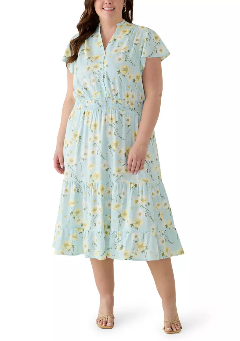 Plus Size Smocked Waist Midi Dress | Belk