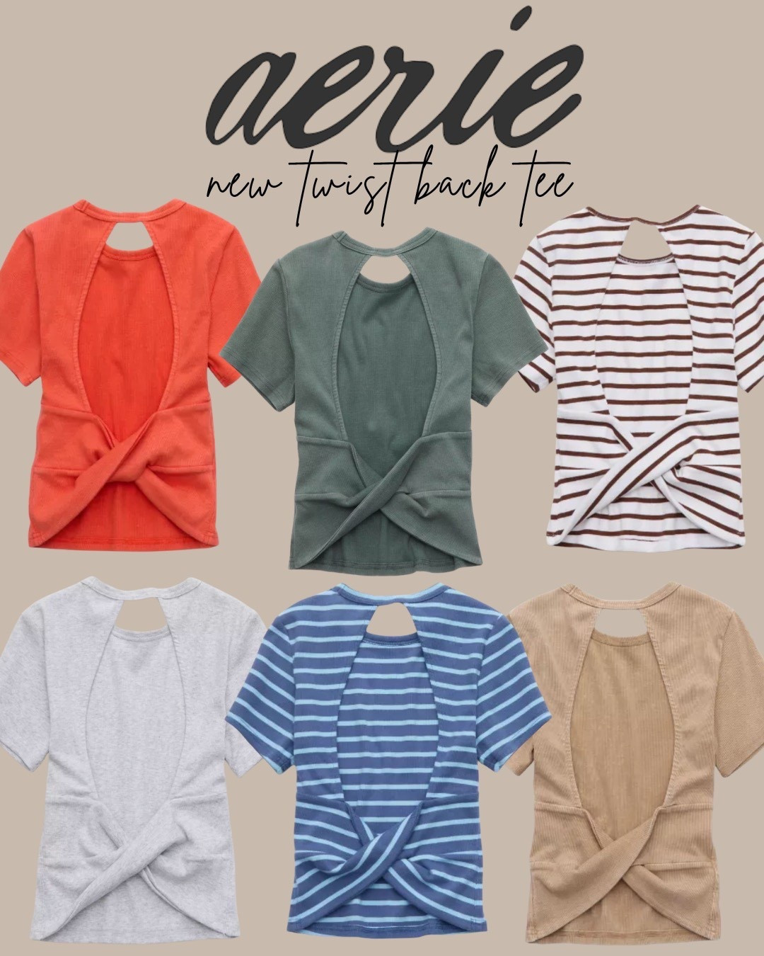 An elevated basic you’ll wear on repeat just got elevated ✨
these twist-back tees from @Aerie  add just the right amount of detail while still being comfy & easy 🤍
perfect with denim, shorts, or leggings!

I linked all 6 colors for you❤️💙💚🤍🤎

#LTKxAerie #LTKootd #LTKmomlife