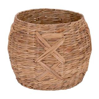 Household Essentials 12 in. x 16 in. Water Hyacinth Round Basket-ML-4112 - The Home Depot | The Home Depot
