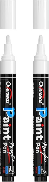 Overseas White Paint Pens Paint Markers - Permanent Acrylic Markers 2 Pack, Water Based, Quick Dr... | Amazon (US)