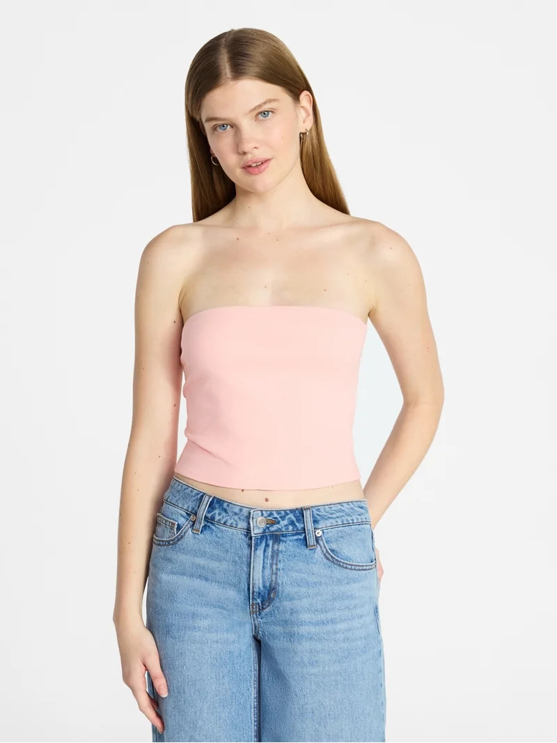 No Boundaries Cropped Tube Top, Women's XXS-XXL | Walmart (US)
