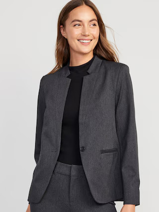 Heathered Twill Notch Collar Pixie Blazer for Women | Old Navy (US)