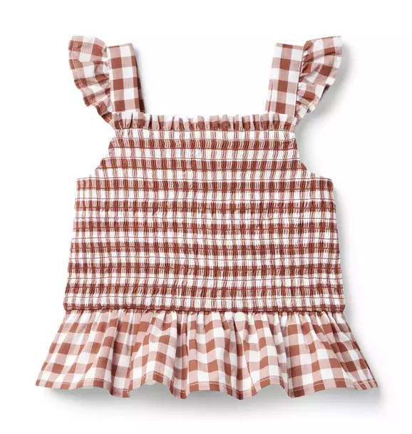 Smocked Gingham Peplum Top | Janie and Jack