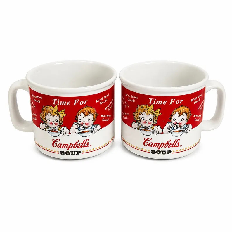 Vintage 1998 Campbell\u2019s Soup Mugs Set of 2 Kids Design Ceramic Cups - Etsy | Etsy (Global)