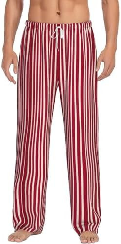 Plaid Red And Black Print Mens Pajama Pants,Soft Breathable Cotton Pajamas,Perfect For Sleep And ... | Amazon (US)