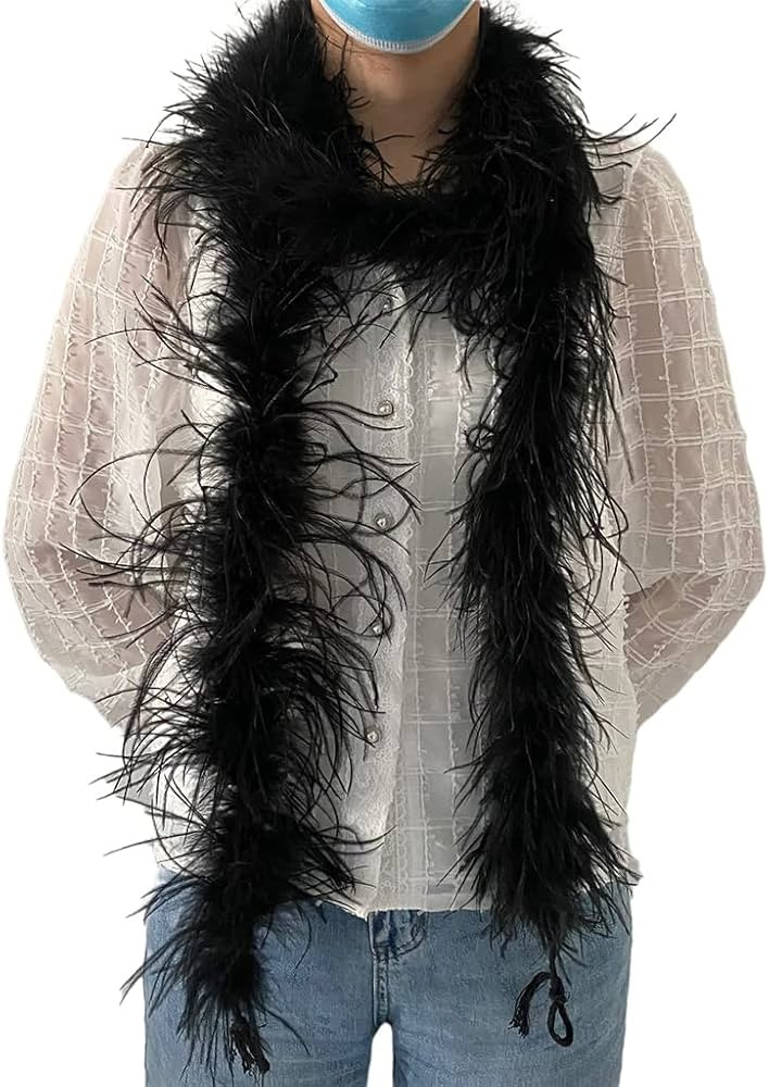 LONDGEN 1ply Ostrich Feather Boa 2Yards for Dance Performance and 1920's Flapper Costume Accessor... | Amazon (US)