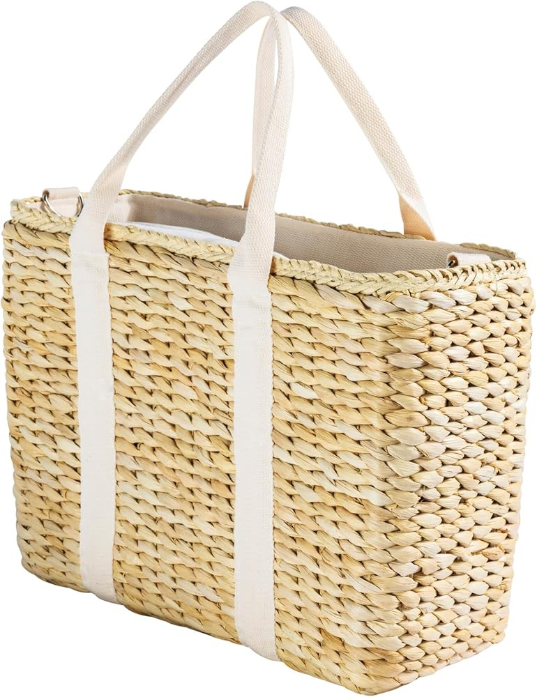 Insulated Beach Cooler Bag, Leak Proof, Premium Quality Corn Husk, Beach Bag, Pool Bag, Tote Bag,... | Amazon (US)
