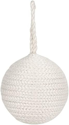 Raz Imports Knit Ball with Knit String 6 Inch White Polyester Hanging Ornament | Amazon (US)