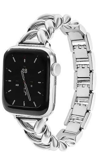 Herringbone Apple Watch Band in Silver | Revolve Clothing (Global)