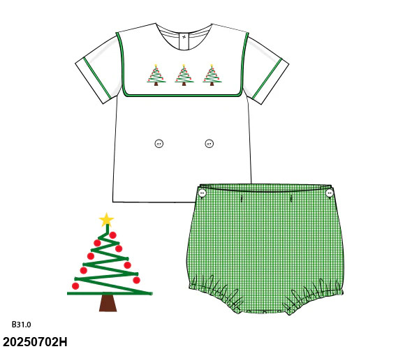 Festive Fir Boy Diapet Set | Tutti Frutti Kids Co