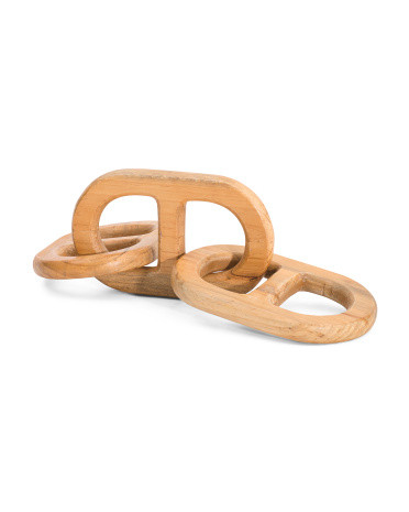 Pine Wood Decorative Chain With 3 Links | TJ Maxx