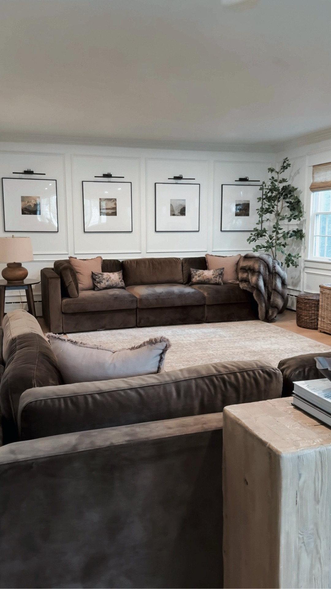 The sofa of my dreams 🤎 
This cozy sofa & sectional in chocolate brown performance velvet is beautiful, spacious, and extremely comfortable—the perfect mix of earthy, moody, elevated style.

I love the fully customizable modular design, easy assembly, and machine-washable cushion covers that are spill-proof, stain-resistant, and so easy to clean. It’s comfort and style without the stress.

#sofa #livedin #earthy #livingroom

#LTKHome #LTKSaleAlert #LTKvlog