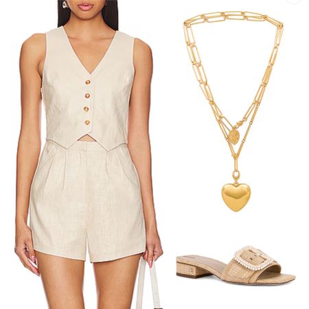 Romper 
Necklace
Sandal

Summer outfit 
Summer dress 
Vacation outfit
Date night outfit
Spring outfit
#Itkseasonal
#Itkover40
#Itku

#LTKStyleTip #LTKShoeCrush