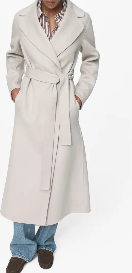 MANGO Wool Blend Wrap Coat | Nordstrom | Nordstrom