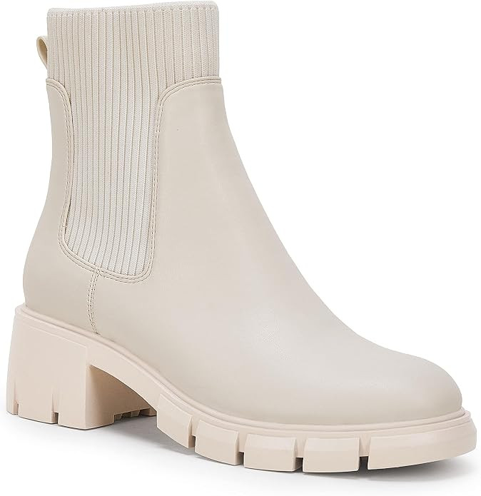 Ruanyu Womens Platform Ankle Boots Elastic Chunky Block Heel Chelsea Booties Lug Sole Non-Slip Co... | Amazon (US)
