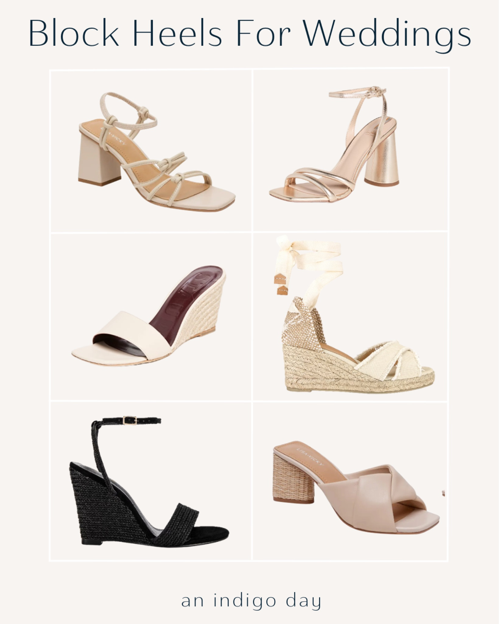 Block heels and wedges to wear to a wedding. Great for weddings on the beach or outdoor weddings  

#LTKstyletip #LTKwedding #LTKshoecrush