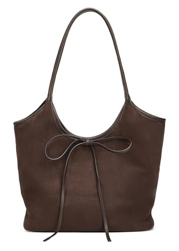Vintage French Bow Tote Bag Large Capacity Hobo Bag Shoulder Bag Satchel Purse Chic Underarm Bag for Women Girls | Amazon (US)