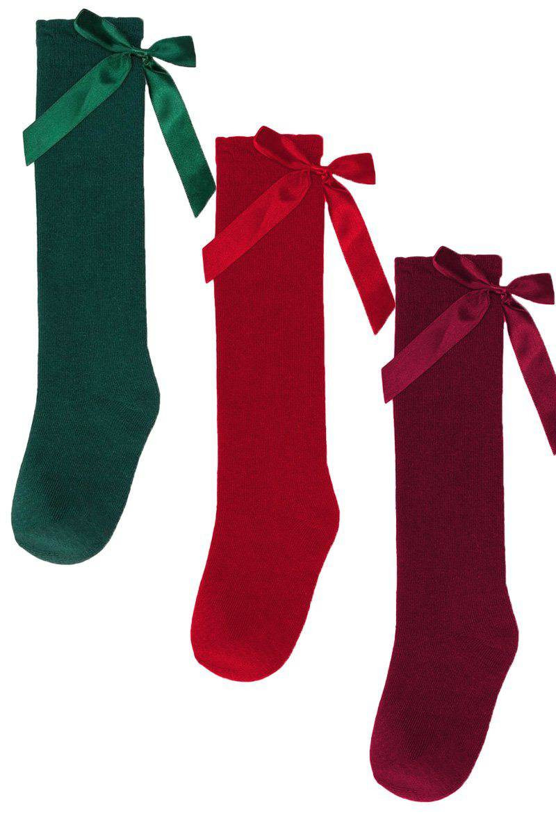 Knee High Bow Socks | Sparkle In Pink