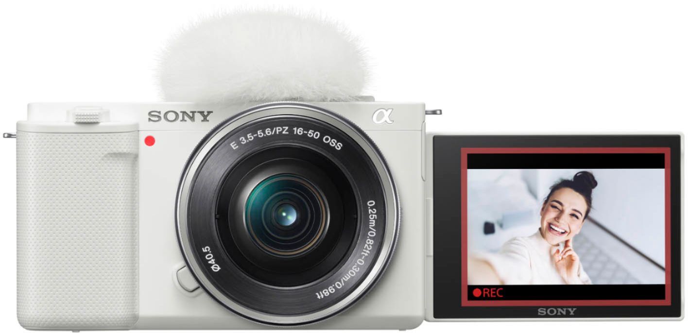 Sony Alpha ZV-E10 Kit Mirrorless Vlog Camera with 16-50mm Lens White ILCZVE10L/W - Best Buy | Best Buy U.S.