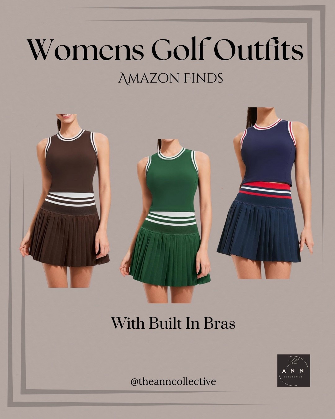Cute women’s golf outfits with built in bras so you don’t have to layer extra pieces. Comfortable, sporty and still stylish enough to wear off the course.

#AmazonFashion #AmazonStyle #golfstyle #AmazonOutfits #LTKgolf #LTKFinds #LTKstyletips #LTKactivewear #LTKunder50