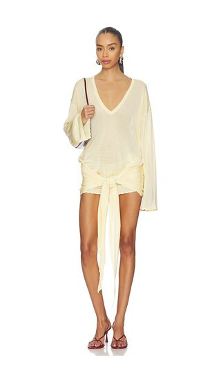 THE ATTICO Wrap Dress in Yellow. Taglia 42. Also in 36, 38, 40. | Revolve Clothing (Global)