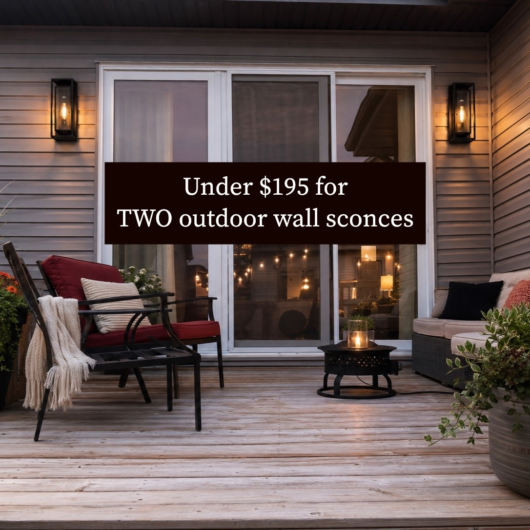 Original retail price was $282.99, NOW on sale for $192.99 for a set of TWO!! 

These outdoor wall sconces provide a warm, welcoming light.
The metal frame and shatterproof glass shade are a perfect combination of classic and modern. We have the 18” set in matte black. 

#wayfaircahome #wayfaircapartner #outdoorlighting
#exteriorlighting
#ltkxwayday
#patiorefresh
@wayfaircanada

#LTKcanada #LTKhome #LTKsale