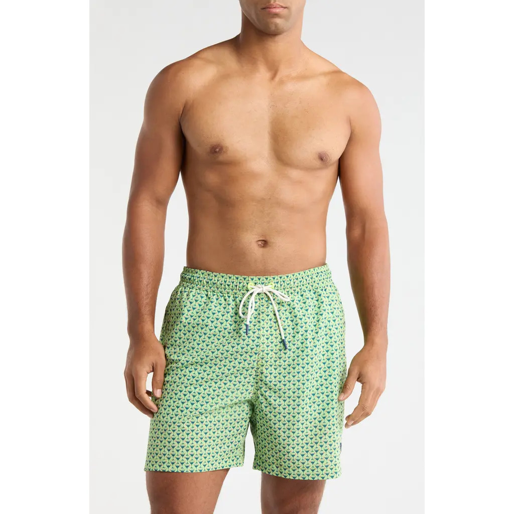 Tommy Bahama Naples Teeny Martini Print Swim Trunks in Tequila at Nordstrom, Size X-Large | Nordstrom
