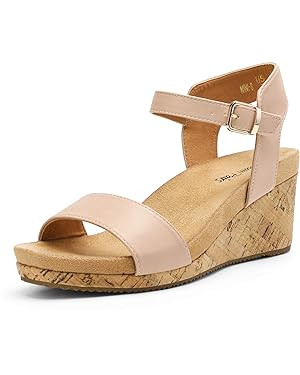 DREAM PAIRS Women's Open Toe Buckle Ankle Strap Platform Wedge Sandals | Amazon (US)