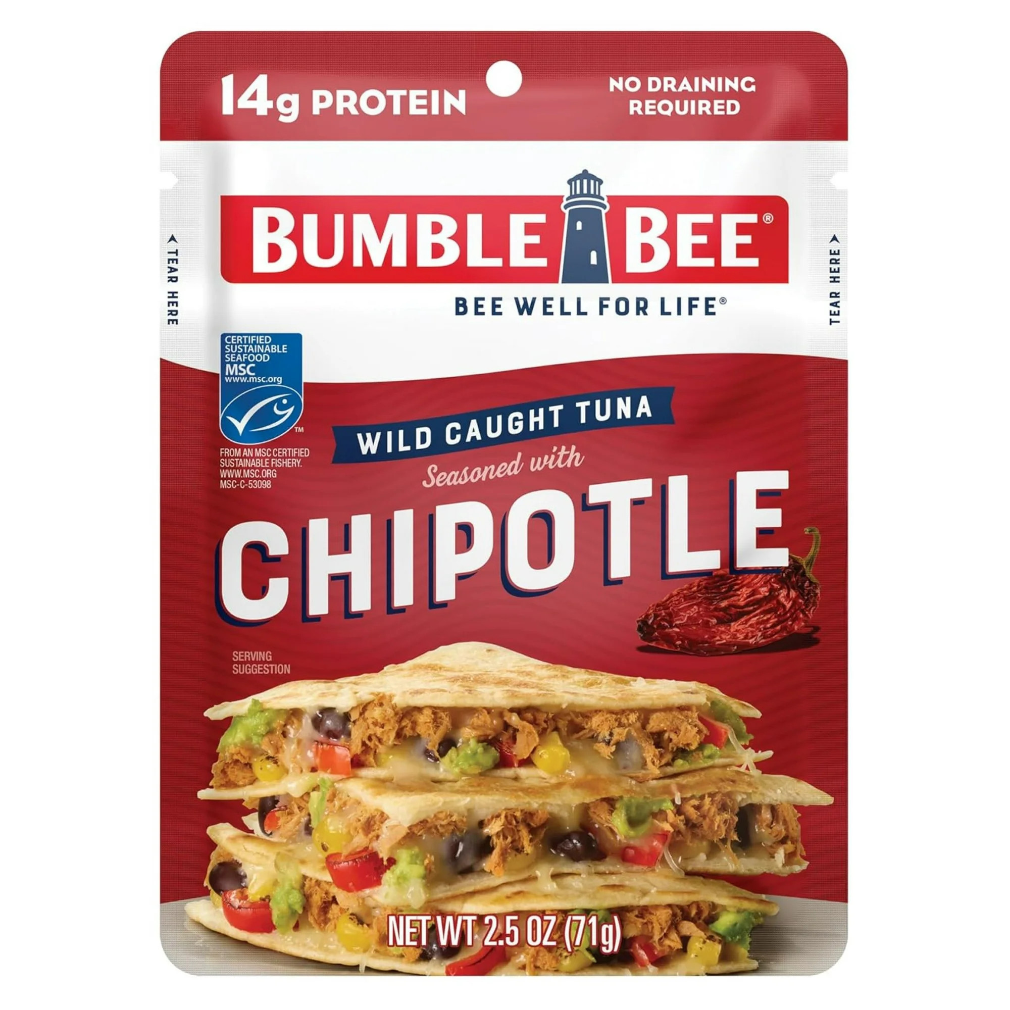 Bumble Bee Chipotle Seasoned Light Tuna, Wild Caught, Gluten Free, 14g Protein per Serving, Ready... | Walmart (US)