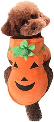 Mogoko Dog Cat Halloween Pumpkin Costume,Pet Cosplay Costumes,Puppy Warm Outfits Fleece Hoodie An... | Amazon (US)