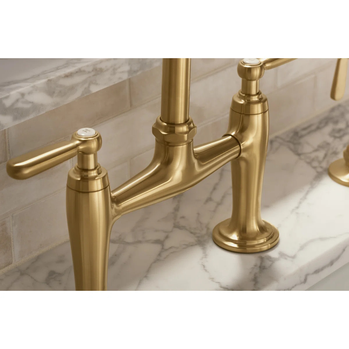 Edalyn by Studio McGee Two-Hole Bridge Kitchen Sink Faucet with Side Sprayer K-28356-2MB | Wayfair North America