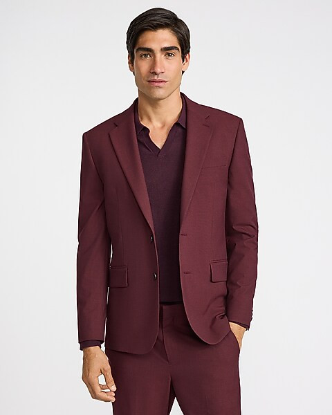 Slim Burgundy Stretch Suit Jacket | Express