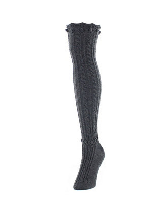 MeMoi Women's Dotty Diamond Chunky Knit Over-The-Knee Warm Socks - Macy's | Macy's