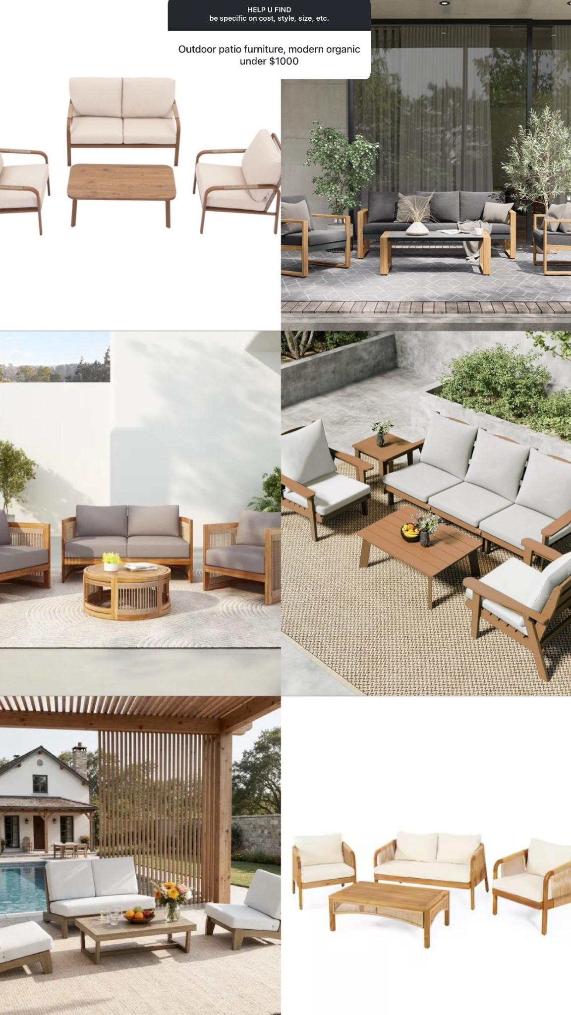Modern organic outdoor furniture for under $1000



#LTKSeasonal #LTKHome #LTKdayinmylife