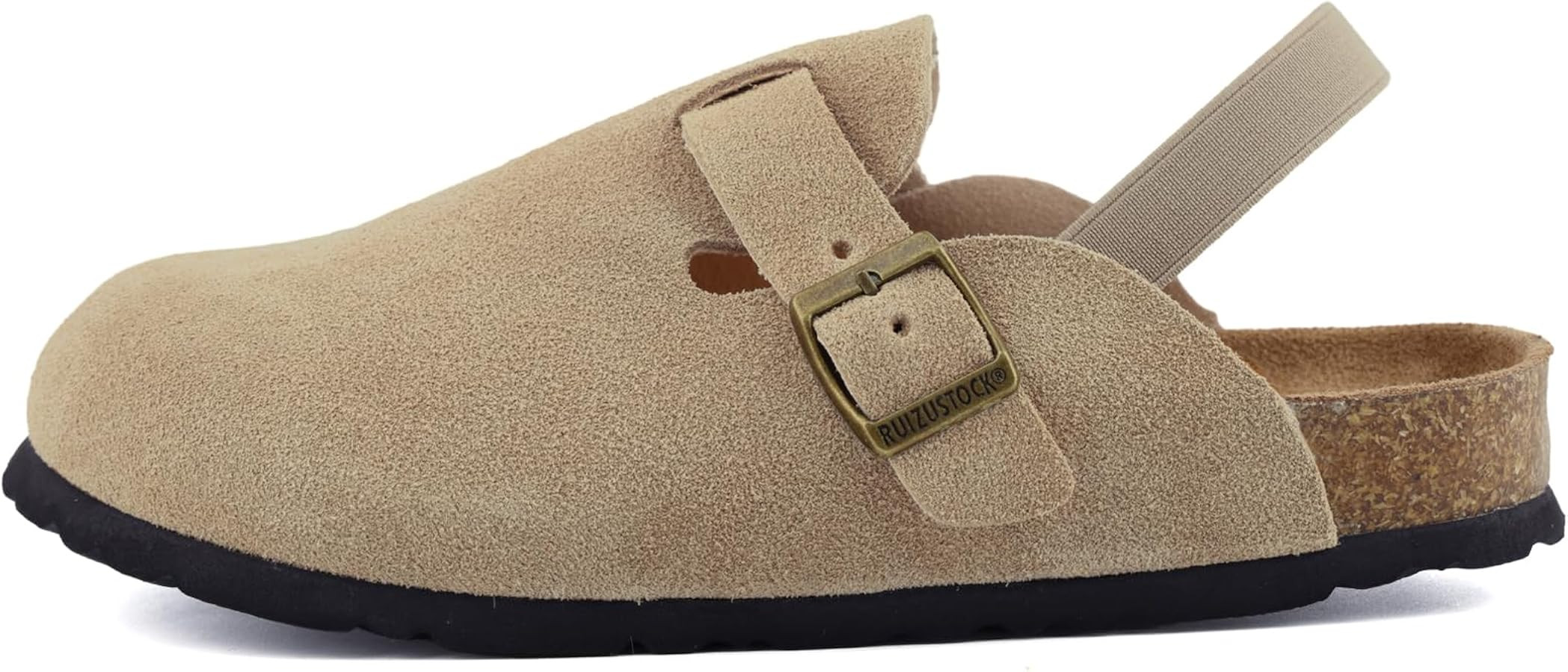Kids Suede Clogs Toddler Clogs Boys Girls Sandals Cork Adjustable Buckle Mules | Amazon (US)