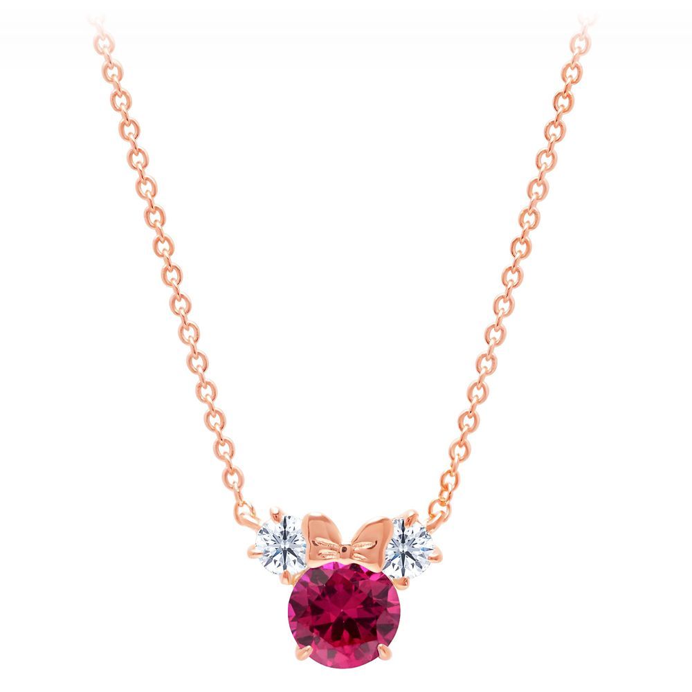 Minnie Mouse Birthstone Necklace by CRISLU – Rose Gold | Disney Store