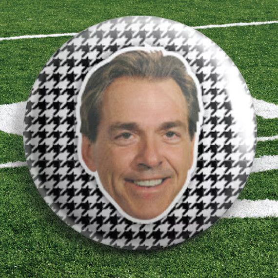 Smiling Saban - Crimson Tide - Bama Gameday button (SINGLE BUTTON) | Etsy (US)
