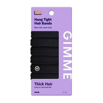 Gimme Beauty Hang Tight Hair Bands for Thick Hair - Black - 6ct: Elastic, Hair Styling, Securing Hair | Target