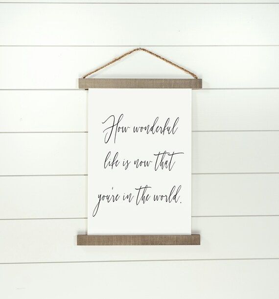 How Wonderful Life is Now That You're in the World Hanging - Etsy | Etsy (US)