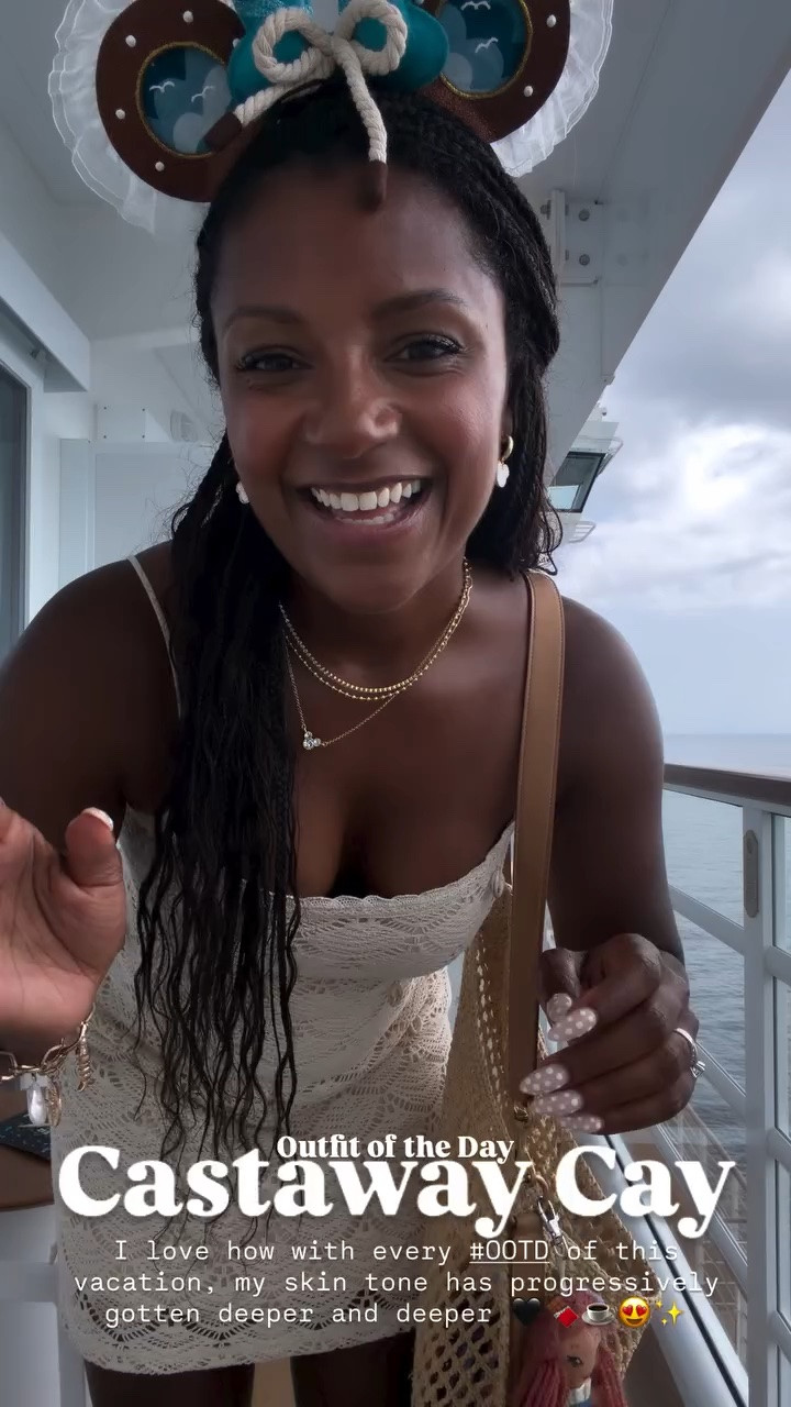 Use code SHAKIRA20 on ears! Castaway Cay Outfit of the Day I love how with every #OOTD of this vacation, my skin tone has progressively gotten deeper and deeper 🖤🍫☕️😍✨