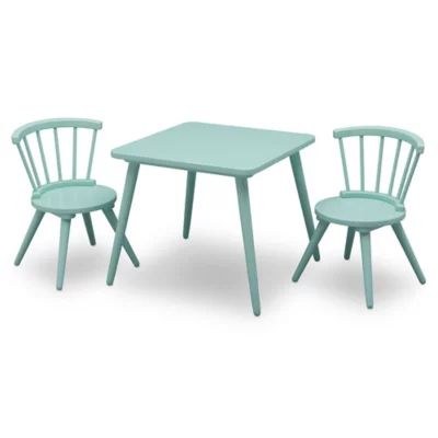 Delta Children Windsor 3-Piece Table and Chair Set in Aqua | buybuy BABY