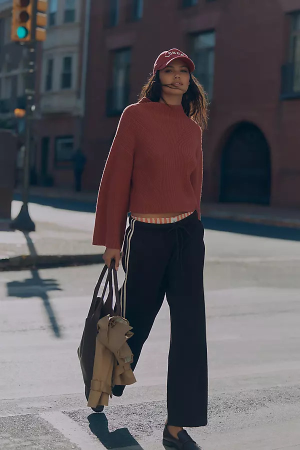 The Thermal Crop Stripe Pants | Anthropologie (US)