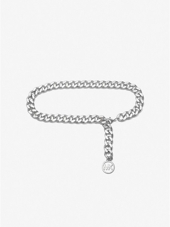 Logo Silver-Tone Chain-Link Belt | Michael Kors US