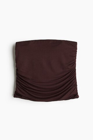 H & M - Draped Tube Top - Brown | H&M (US + CA)