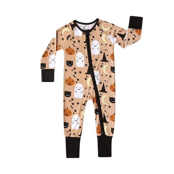 PREORDER Trick or Treat Halloween Bamboo Baby Convertible Footie Pajamas | Emerson and Friends