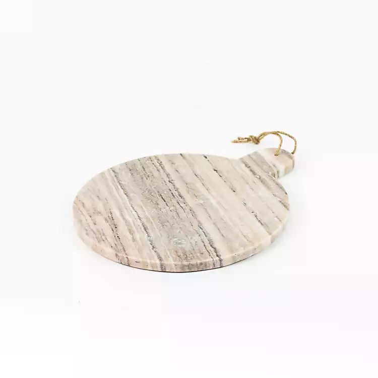 Gray Marble Round Cutting Board with Jute Hanger | Kirkland's Home