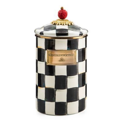 MacKenzie-Childs Courtly Check Enamel Canister - Large | MacKenzie-Childs