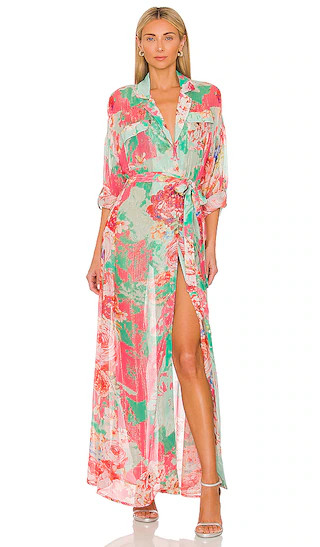 Ivy Dress in Mint Green & Coral | Revolve Clothing (Global)