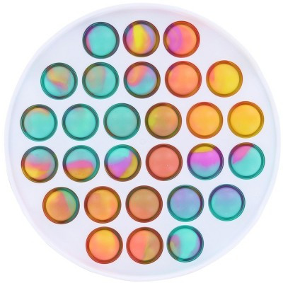 Toynk Pop Fidget Toy White Round 28-Button Silicone Bubble Popping Game | Target